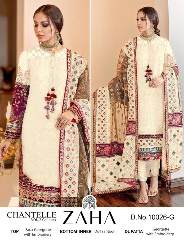 Zaha Chanterelle Vol 2 Georgette Embroidered Designer Pakistani Suit Collection